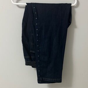 Alia Dark Blue Women's Jeans with Studded Detail